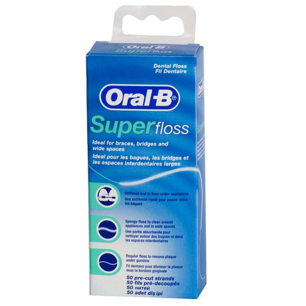 ORAL-B (ОРАЛ-БИ) Зубная нить  superfloss для брекет систем протезов 50м