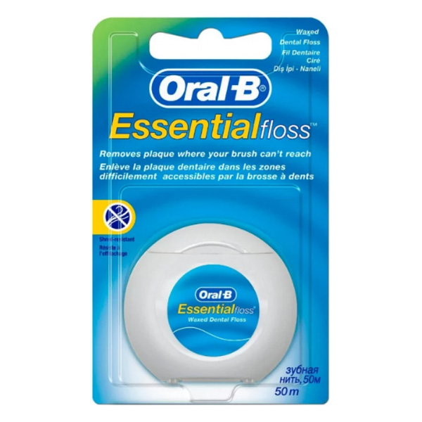 ORAL-B (ОРАЛ-БИ) Зубная нить  essential floss вощеная мята 50м