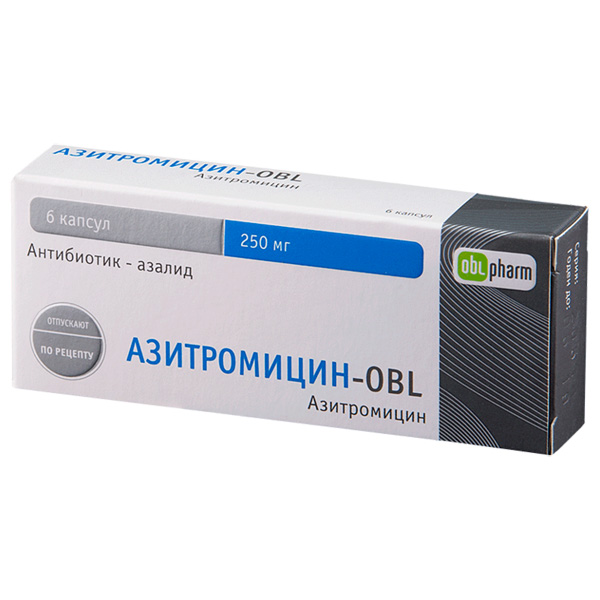 Азитромицин OBL капс 250мг №6
