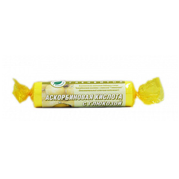 Аскорбиновая кислота с глюкозой Гленвитол таб. 25мг лимон №10 крутка