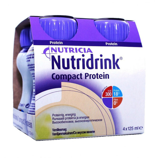 NUTRICIA (НУТРИЦИЯ) Смесь Нутридринк Компакт Протеин (энтеральное питание) ваниль 4*125мл