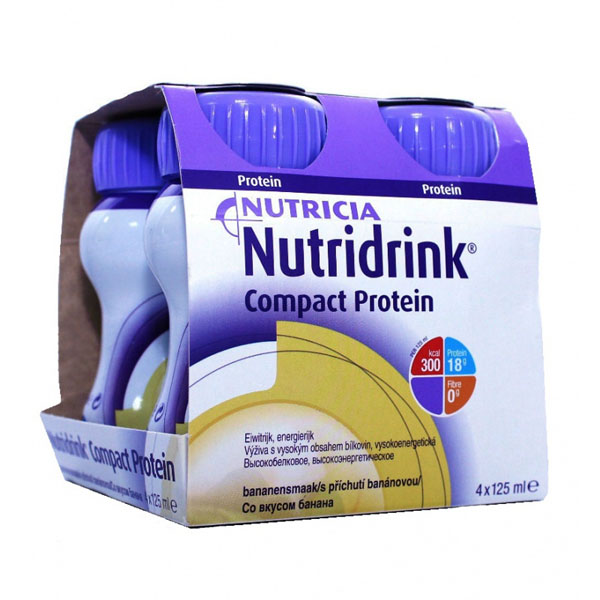 NUTRICIA (НУТРИЦИЯ) Смесь Нутридринк Компакт Протеин (энтеральное питание) банан 4*125мл