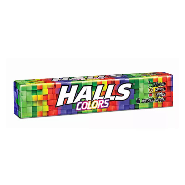 Леденцы Halls Colors Ассорти 33г