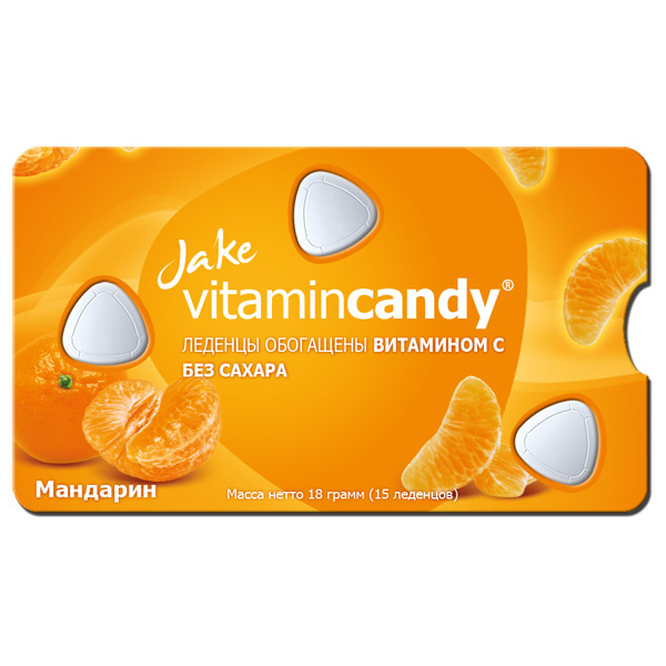 Леденцы Jake vitamincandy мандарин обогощ. вит. С б/сах. 18г №15