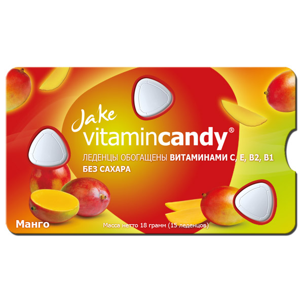 Леденцы Jake vitamincandy манго обогощ. вит. б/сах. 18г №15