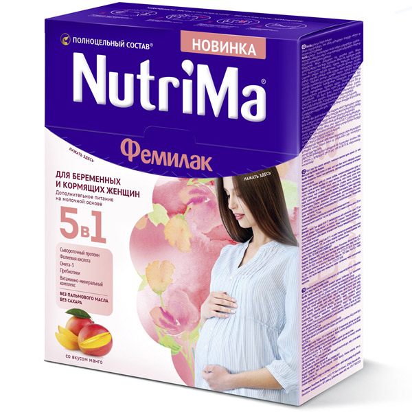 НУТРИМА Фемилак продукт мол. д/беременных и кормящ.матерей со вкус. манго 350г