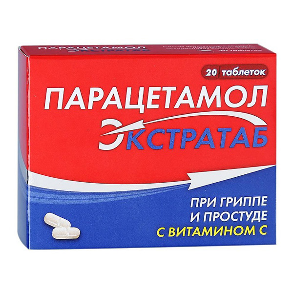Парацетамол Экстратаб таб. 500мг+150мг №20