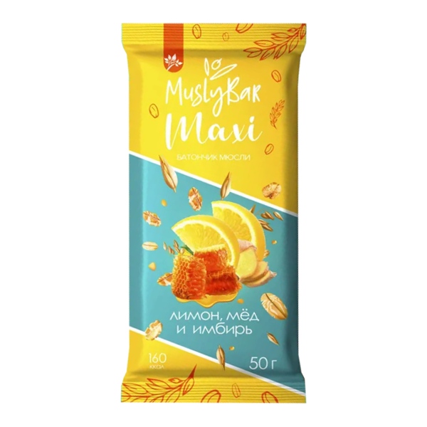 Батончик мюсли MuslyBar Maxi Лимон мед имбирь 50г