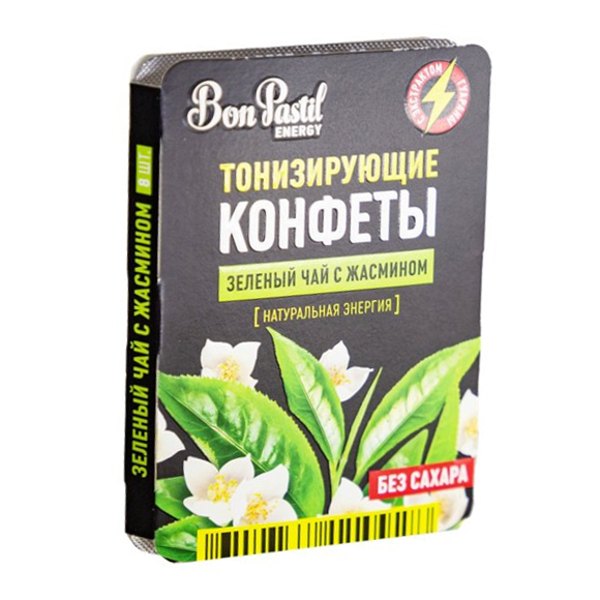 Конфеты Бон пастиль Энерджи Зеленый чай с жасмином тонизир. без сахара №8