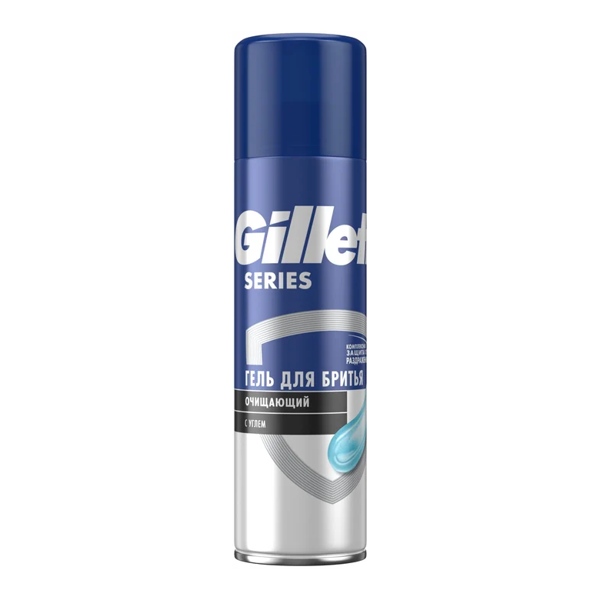 Гель д/бритья Gillette Series очищающий с углем 200мл