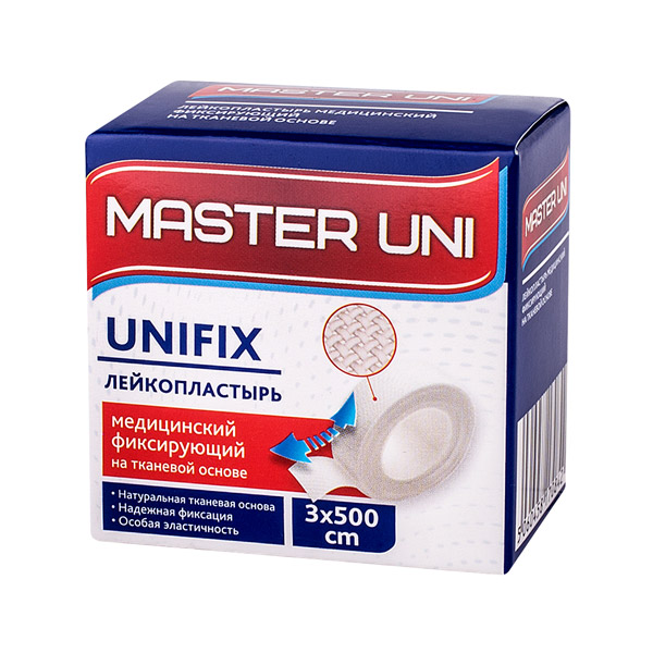 Лейкопластырь Master Uni Unifix 3,0х500см на ткан. осн.