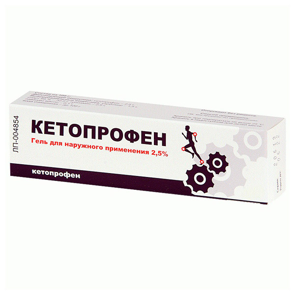 Кетопрофен гель д/наруж. прим. 2,5% 100г туба