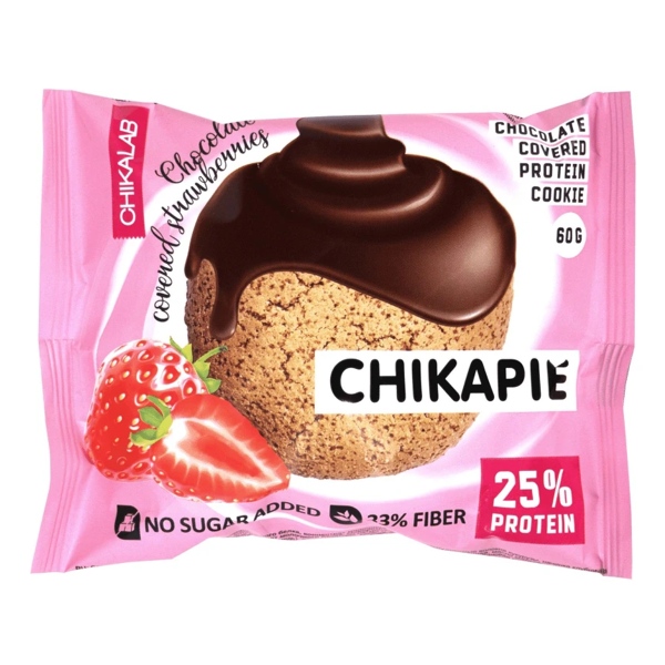Печенье Chikalab с начинкой Клубника в шоколаде глазир. 60г