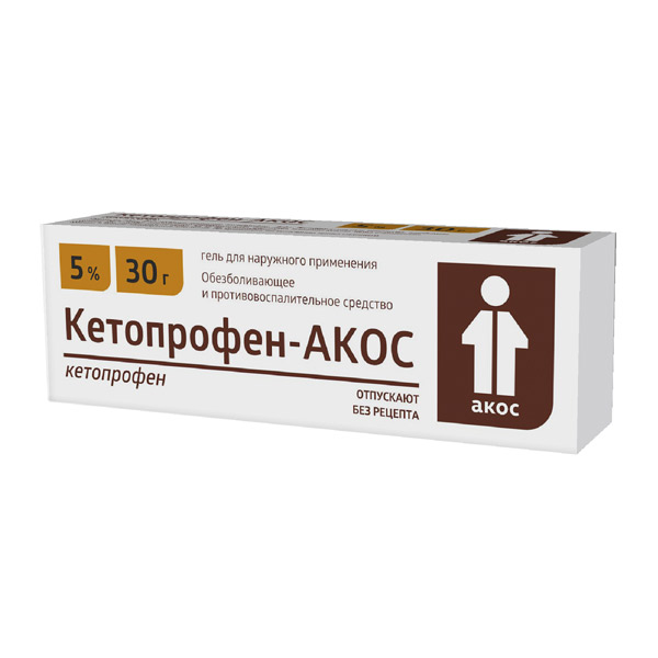 Кетопрофен АКОС гель д/наруж. прим. 5% 30г туба