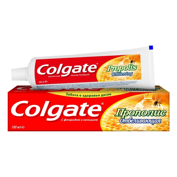 COLGATE (КОЛГЕЙТ) Зубная паста  Прополис отбеливание  с фтором и кальцием 100мл/152г