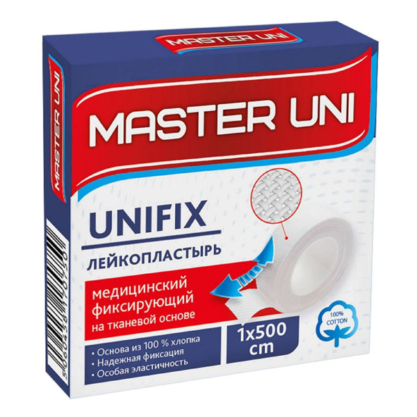 Лейкопластырь Master Uni Unifix 1,0х500см на ткан. осн.