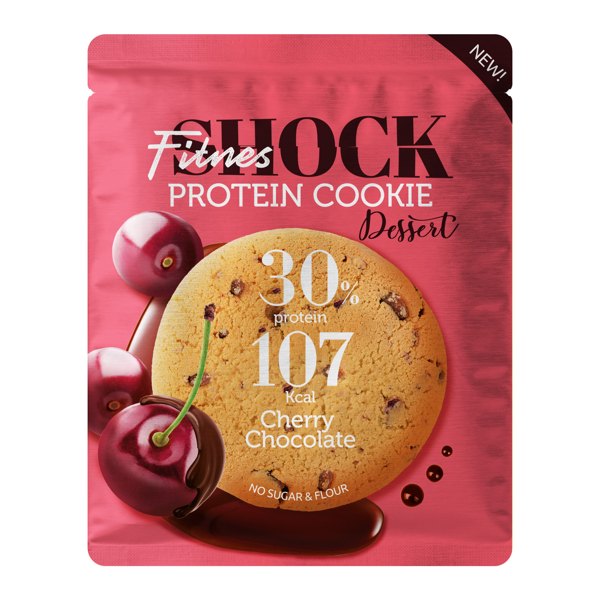 Печенье Fitnesshock протеин. Вишня шоколад 35г