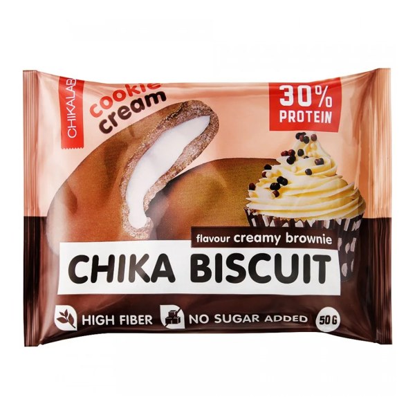 Печенье BOMBAR Chika biscuit неглазирован. с начинкой Сливочный брауни 50г
