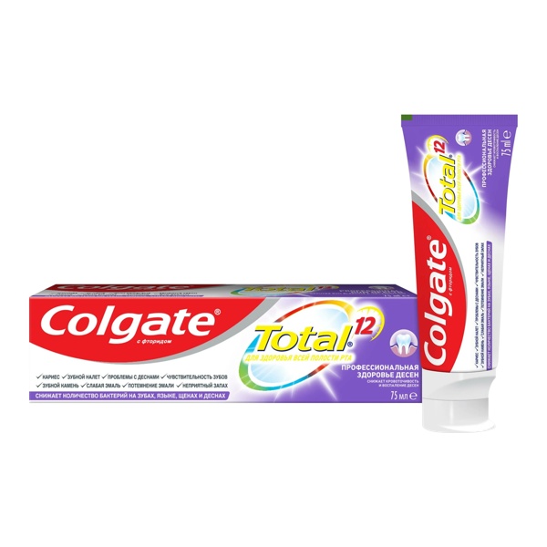 COLGATE (КОЛГЕЙТ) Зубная паста  Total 12 Pro Здоровье десен 75мл