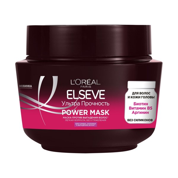 ELSEVE Маска Ультра Прочность Power Mask против выпадения волос 300мл