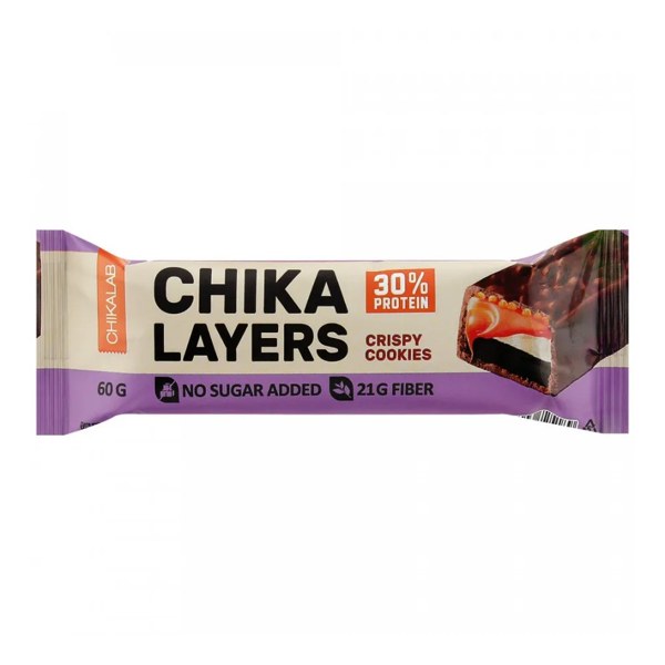 Батончик Chikalab Chika layers Хрустящее печенье с двойным шоколадом глазир. 60г