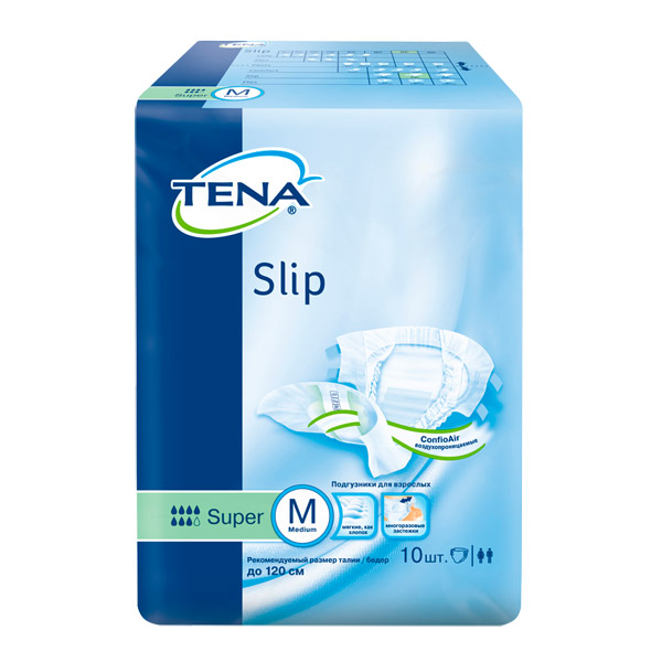 TENA (ТЕНА) Подгузники для взрослых slip plus М(талия 73-122 см) №10
