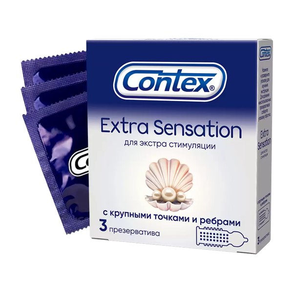 Презервативы Contex Extra Sensation №3 (с крупными точк. и ребр.)