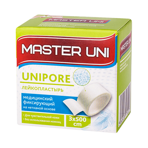 Лейкопластырь Master Uni Unipore 3,0х500см гипоаллерг. неткан. основа