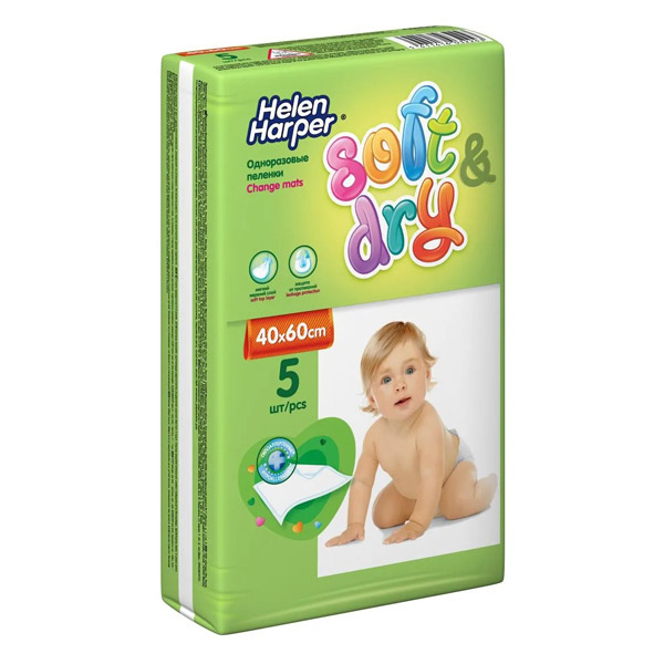 Пеленки Helen Harper впитывающие детские Soft&Dry 40х60см №5