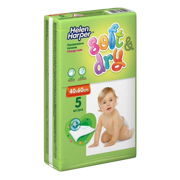 Пеленки Helen Harper впитывающие детские Soft&Dry 40х60см №5