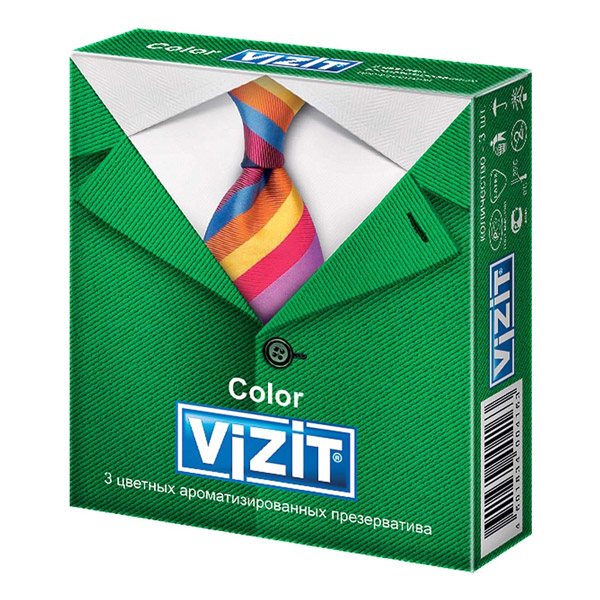 Презервативы VIZIT Color ароматизированные цветные №3
