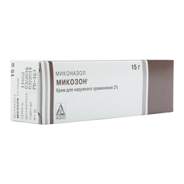 Микозон (миконазол) 2% крем 15г туба