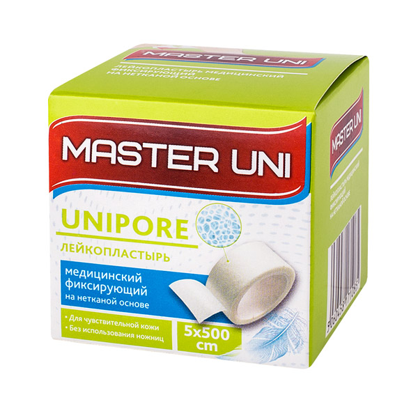 Лейкопластырь Master Uni Unipore 5,0х500см на неткан. основе