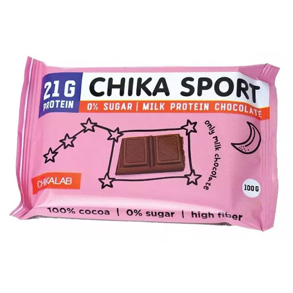 Шоколад Chikalab Chikasport протеиновый молочный б/сах. 100г