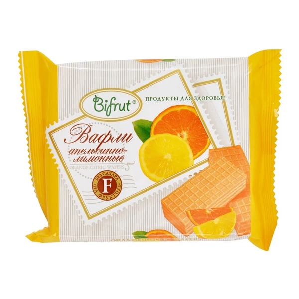 Вафли Bifrut Апельсин. лимонные на фруктозе 60г