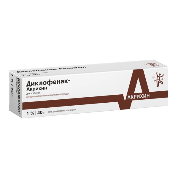 Диклофенак Акрихин гель 1% 40г туба