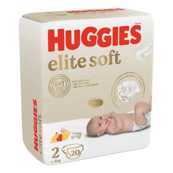 Подгузники Huggies Elite Soft 4-6кг №20