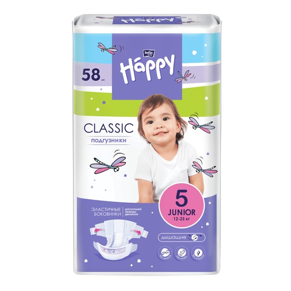 Подгузники Bella baby Happy Classic Junior (12-25кг) №58