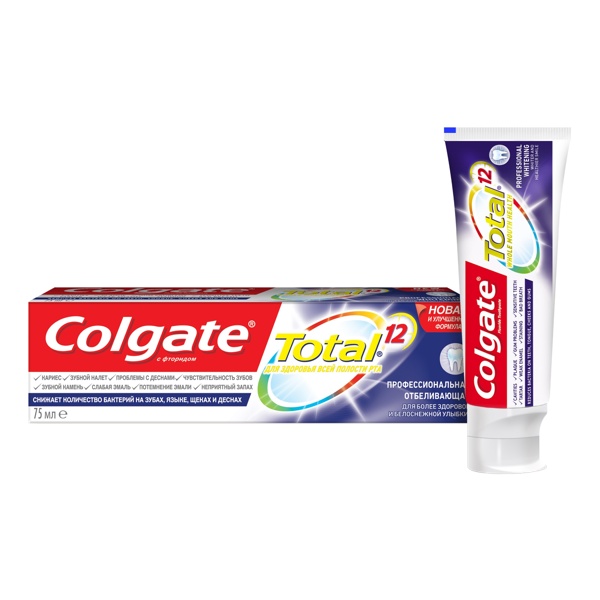 COLGATE (КОЛГЕЙТ) Зубной гель   Total 12 Профессиональная отбеливание 75мл