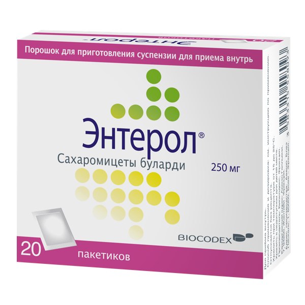 Энтерол пор. д/приг. сусп. д/приема внутрь 250мг №20 пак.