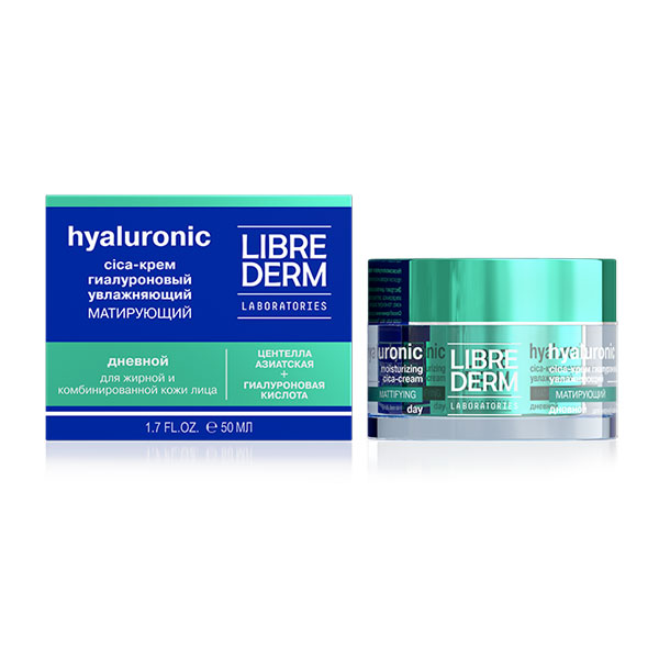 LIBREDERM Hyaluronic Cica-крем дневной для жирной кожи увлажняющий гиалуроновый матирующий 50мл