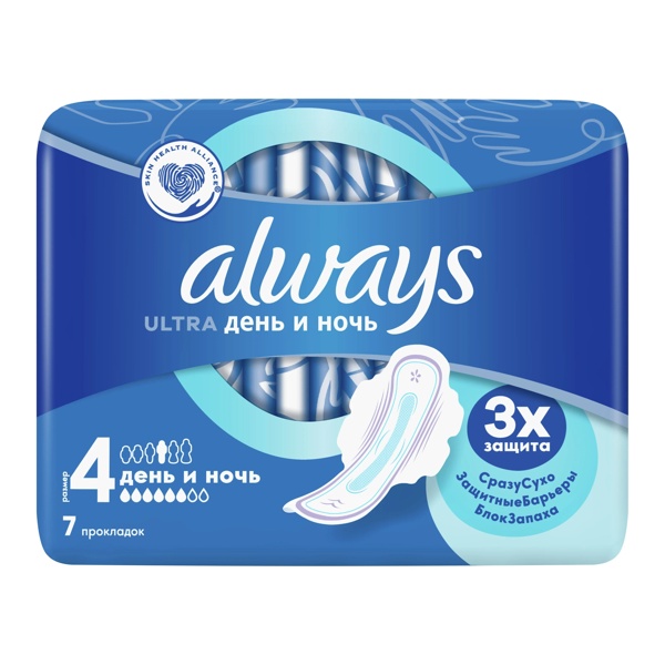 Прокладки Always ultra День и ночь р.4 ароматизированные №7