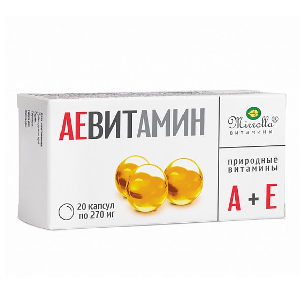 АЕвитамин Мирролла с природными витаминами капс. 270мг №20