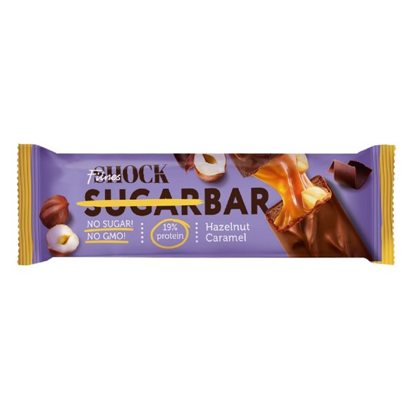 Батончик Fitnesshock Sugarbar Шоколад фундук с карамелью глазир. 50г
