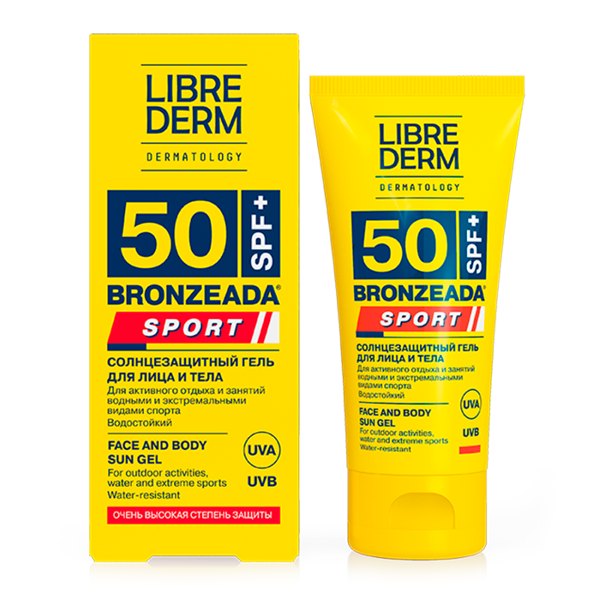 LIBREDERM Bronzeada Гель солнцезащитный для лица и тела Sport SPF50 50мл