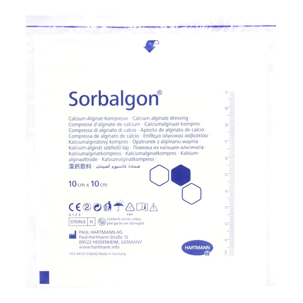 HARTMANN Повязка Sorbalgon из волокон кальция-альгината стерильная 10*10см №1