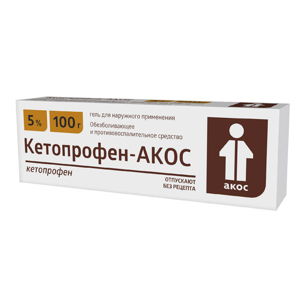 Кетопрофен АКОС гель д/наруж. прим. 5% 100г туба
