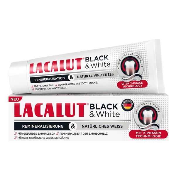 З/п Lacalut Black White осветление и укрепление эмали 75мл