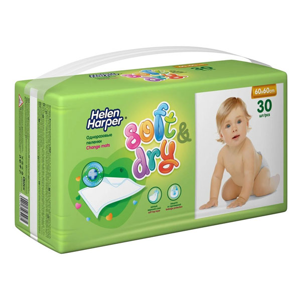 Пеленки Helen Harper впитывающие детские Soft&Dry 60х60см №30