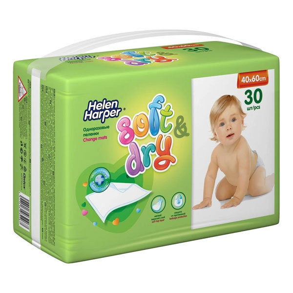 Пеленки Helen Harper впитывающие детские Soft&Dry 40х60см №30